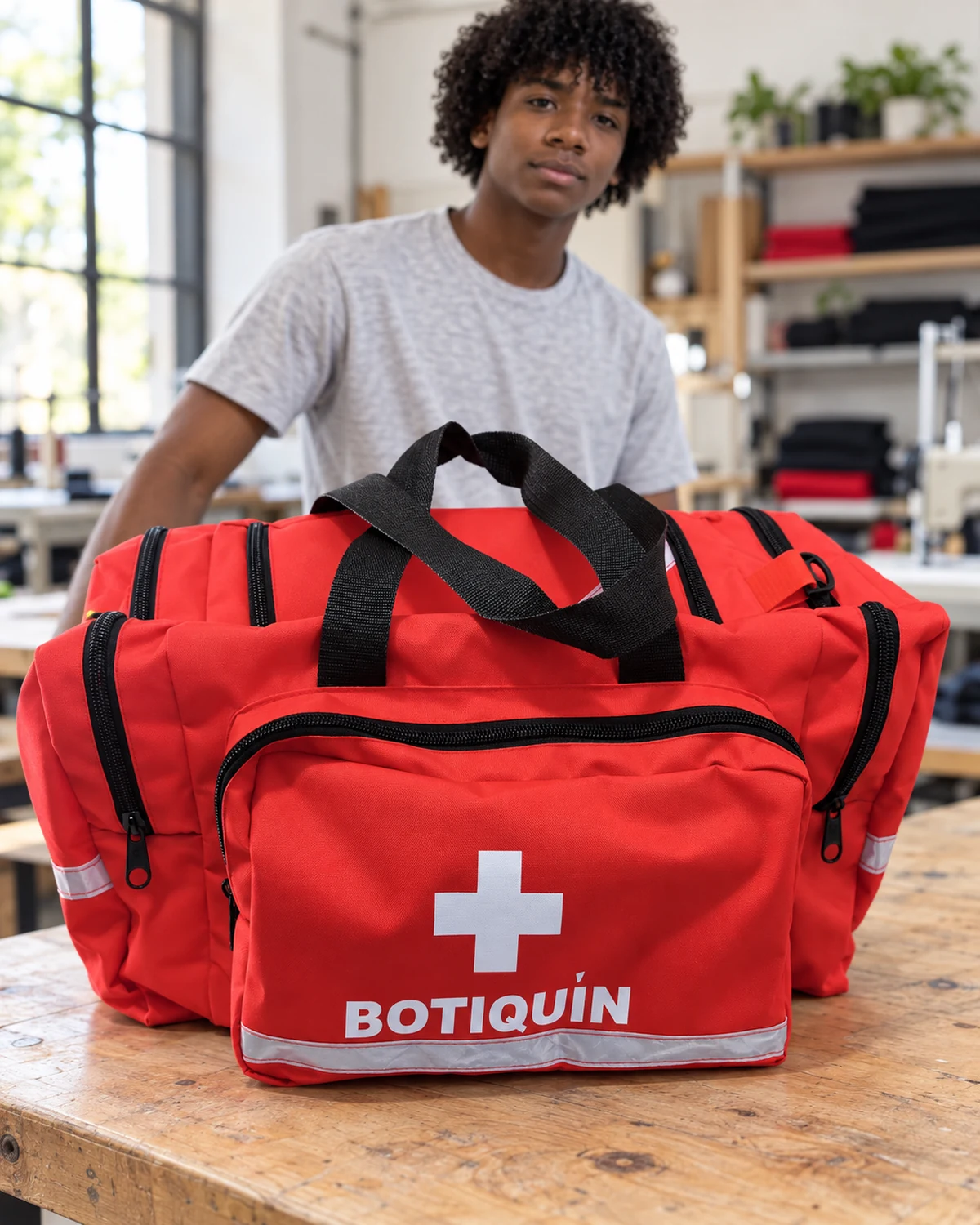 Botiquín rojo personalizado en taller